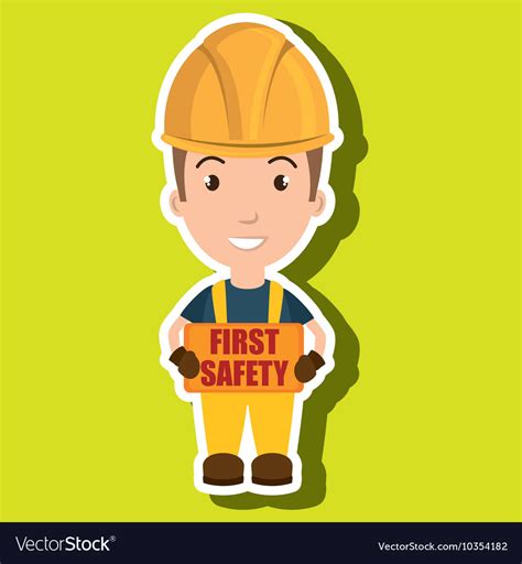 First safety worker icon Royalty Free Vector Image