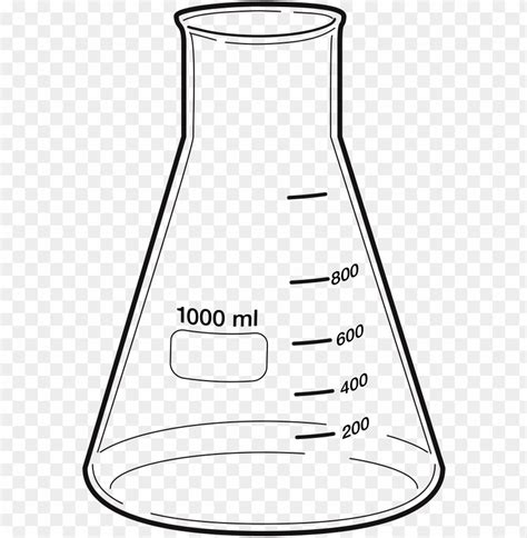 beaker drawing 500 ml - erlenmeyer flask PNG image with transparent ...