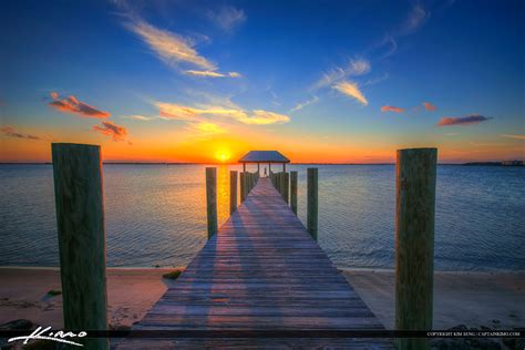 Stuart Florida Sunset Pier Okeechobee Waterway | HDR Photography by Captain Kimo