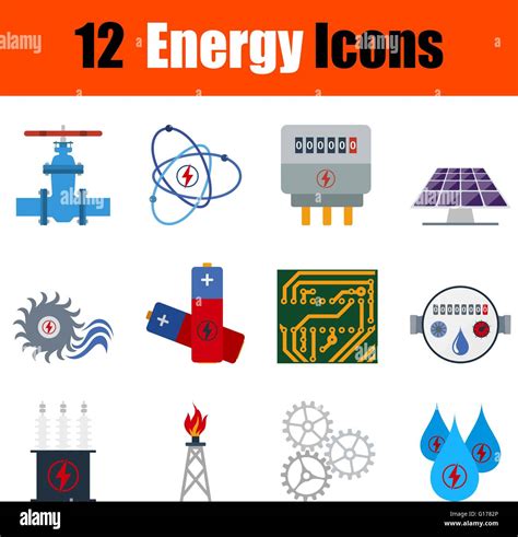 Flat design energy icon set in ui colors. Vector illustration Stock Vector Image & Art - Alamy