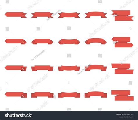 Red Ribbon Banner Design Elements Decoration Stock Vector (Royalty Free ...