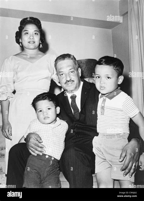 Thurgood Marshall with his wife, Cecilia, and their two children ...