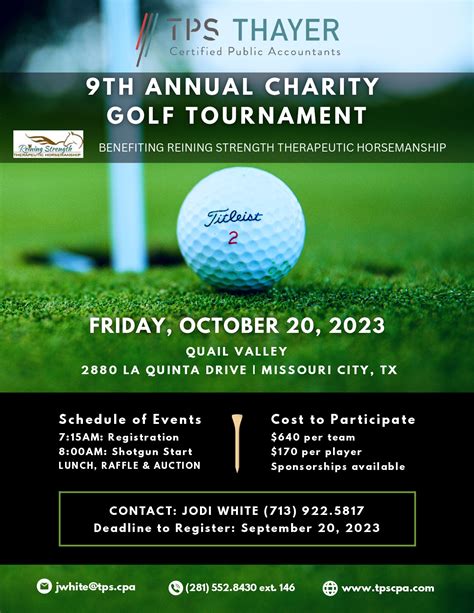 2023 - 9th Annual Charity Golf Tournament - TPS Thayer