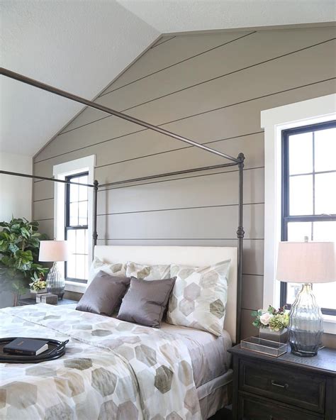 Painted shiplap accent wall. | Trending paint colors, Shiplap accent wall, Paint colors