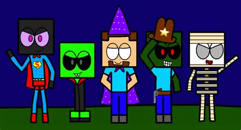 Minecraft Mobs in their Halloween costumes by Rusrock on DeviantArt