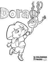 Free Dora coloring pages, sheets, books for children