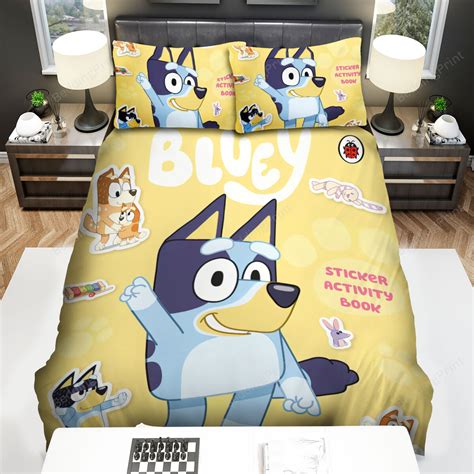 Meet Bluey Sticker Style Bed Sheets Spread Duvet Cover Bedding Sets