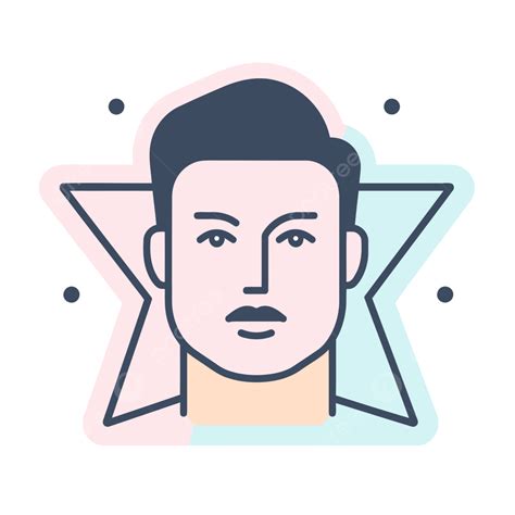 Man In A Star Profile Design Vector, Celebrity, Lineal Icon, Flat Icon PNG and Vector with ...
