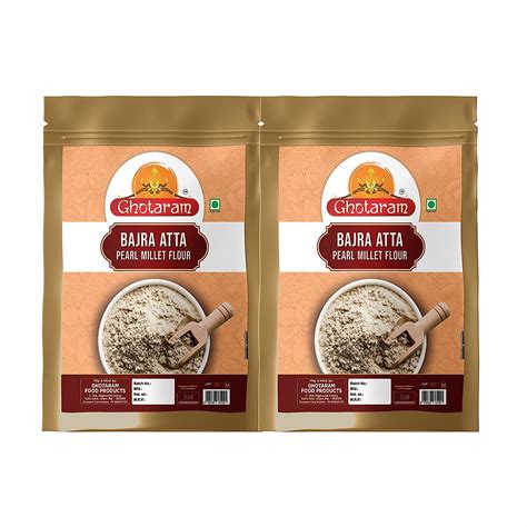 Ghotaram Organics Bajra Bazra/Dukn/Pearl Millet Atta Flour| Rajasthani Babala/Gero/Pennisetum ...