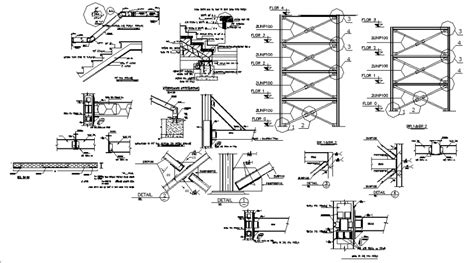 Scaffolding and stair section plan layout file | Detailed drawings, Autocad, Brick detail