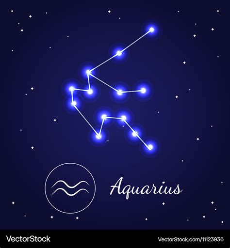 Aquarius zodiac sign stars on the cosmic sky Vector Image