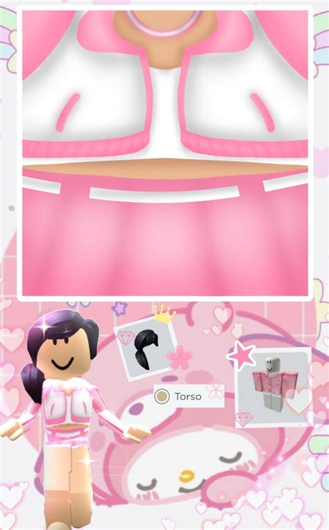 Free Roblox T-shirt cute soft pink and white jersey jacket ☁️🌸 | Adesivos para roupas, Roups ...