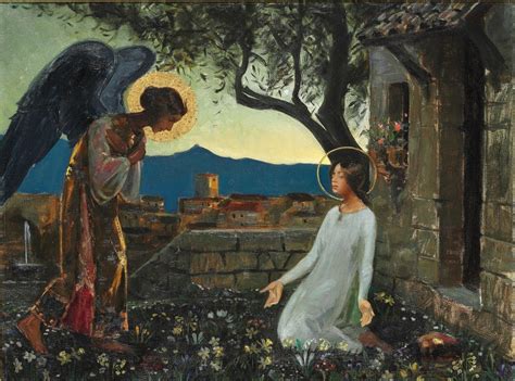 The Annunciation of the Virgin Mary Painting | Harald Slott-Møller Oil ...