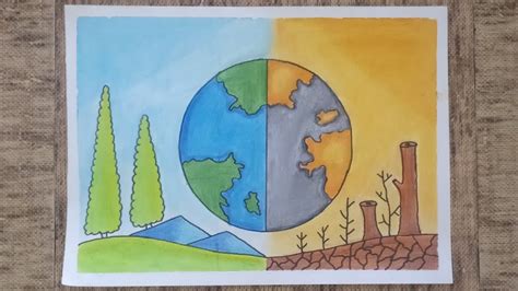 How To Draw World Environment Day Poster || Save The Nature Drawing || Step by Step Tutorial ...