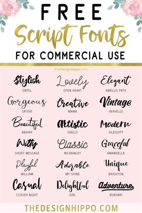 the 25 free script font styles for commercial use