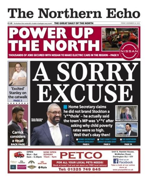 Northern Echo editor hits back at Home Secretary James Cleverly's ...