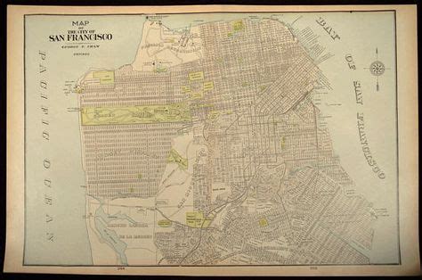 San Francisco Map of San Francisco Street Map Wall Art Decor LARGE ...