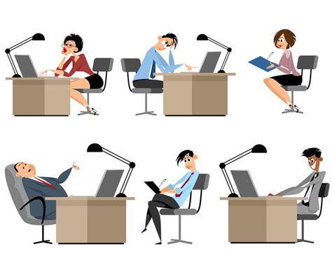 Office workers cartoon vector design 03 free download