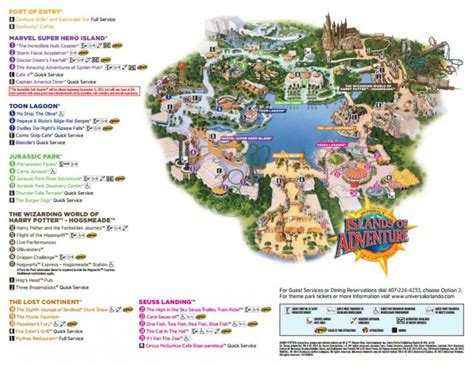 Universal Studios Printable Map