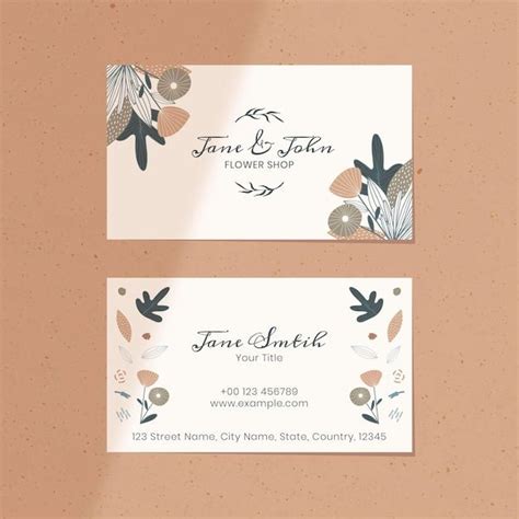 Free Vector | Floral flower shop name card | Embalagens