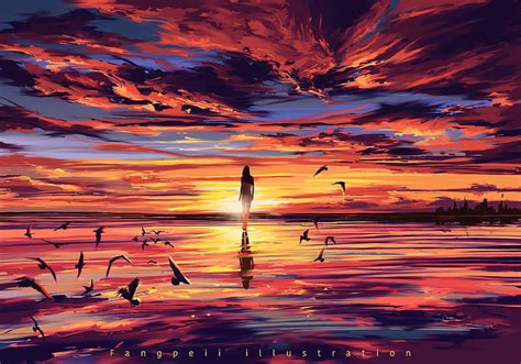 Artistic, Sunset, Girl, HD wallpaper | Peakpx