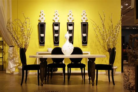 black walls | Minimalist-dining-room-with-yellow-wall | Beautiful dining rooms, Dining room ...