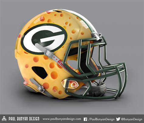 Amazing NFL helmet redesign turns the Packers helmet into a block of ...