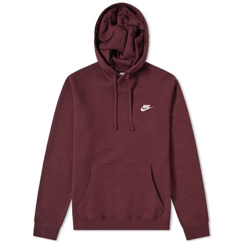 Nike Club Pullover Hoody Burgundy Crush & White | END. (US)