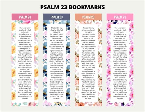 Printable Psalm 23 Bookmarks - My Printable Faith