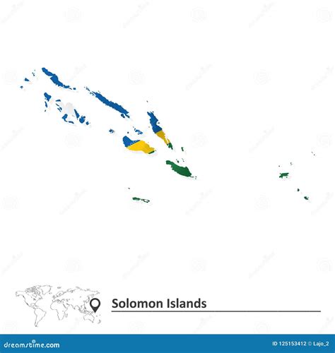 Map of Solomon Islands with Flag Stock Vector - Illustration of concept ...