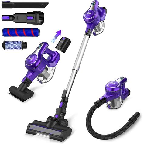 INSE Cordless Vacuum Cleaner, 23Kpa 250W Brushless Motor Stick Vacuum, Up to 45 Mins Max Runtime ...