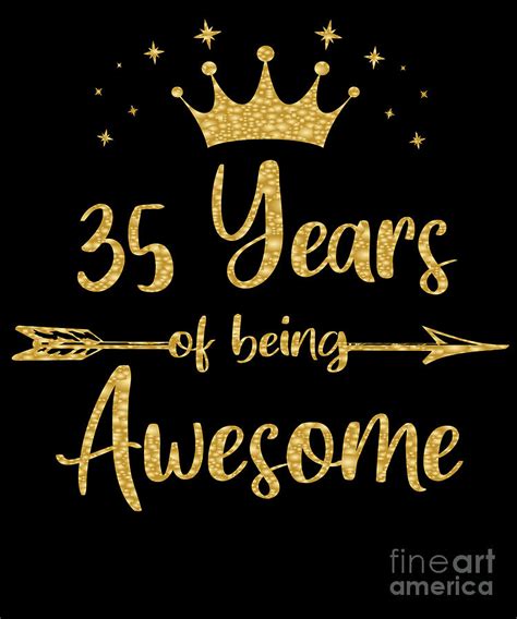 Womens 35 Years Of Being Awesome Women 35th Happy Birthday design Digital Art by Art Grabitees ...