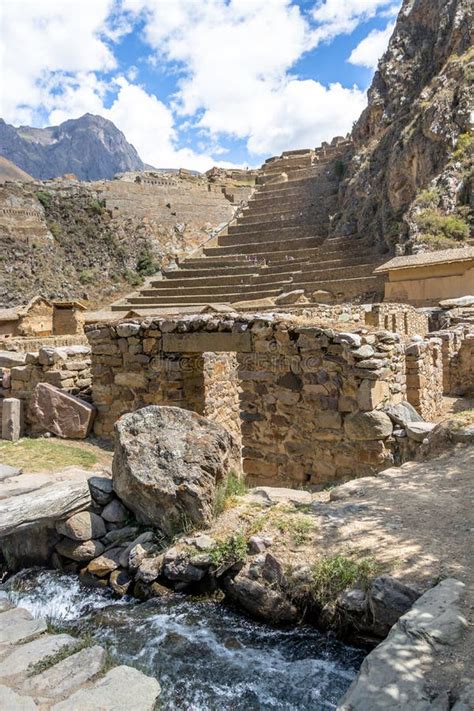 Ollantaytambo Inca Ruins and Terraces - Ollantaytambo, Sacred Valley, Peru Stock Photo - Image ...