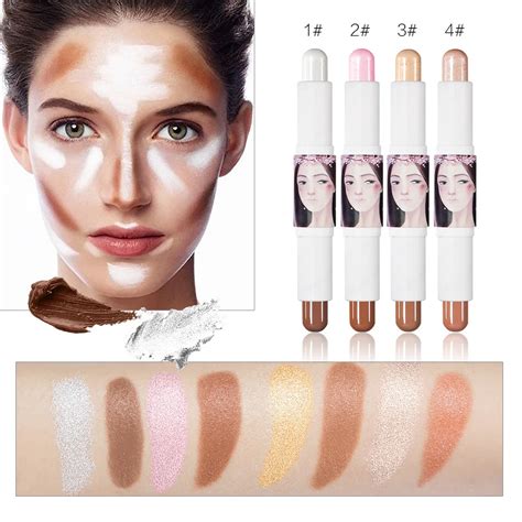 Brand Double Head 3D Bronzer Highlighter Stick Face Makeup Concealer Pen Foundation Stick Cream ...