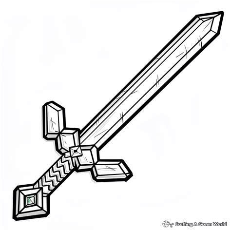 Minecraft Sword Coloring Pages - Free & Printable!