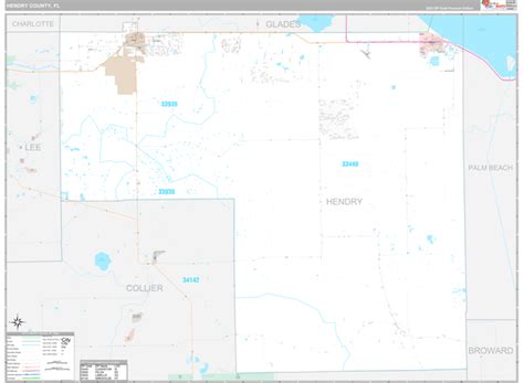 Hendry County, FL Wall Map Premium Style by MarketMAPS - MapSales