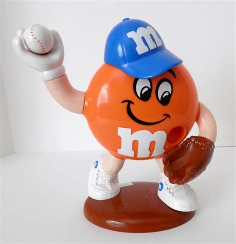 Vintage M&M Baseball Candy Dispenser 1990's Collectible