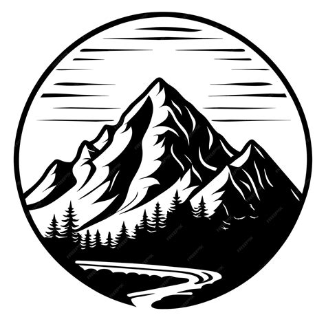 Premium Vector | Hand drawn mountain range silhouette