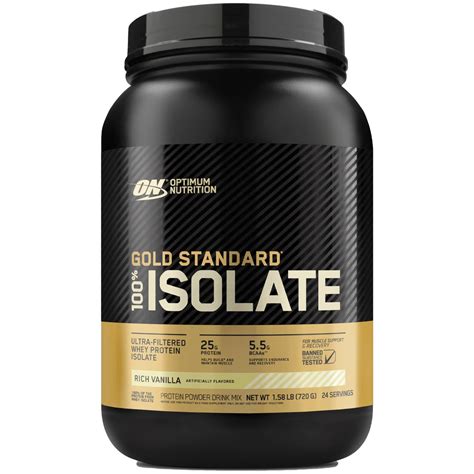 Optimum Nutrition 100% Gold Standard Isolate, Rich Vanilla, 1.58 LB, 25 Grams of Protein Per ...