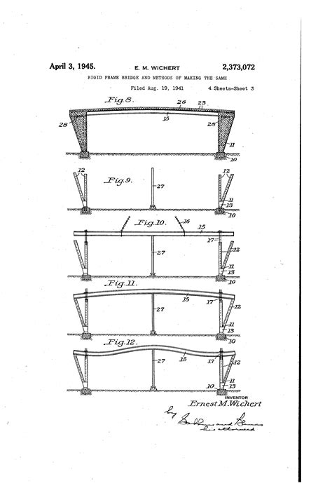 Patent US2373072 - Rigid frame bridge and method of making the same ...