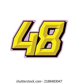 Number Vector Sports Racing Number 48 Stock Vector (Royalty Free ...