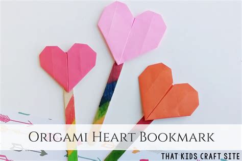 Origami Heart Bookmark for Valentine's Day - That Kids' Craft Site