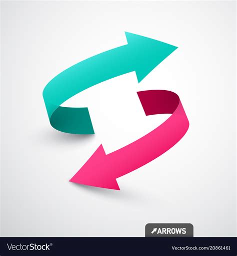 Arrows logo concept double arrow symbol 3d icon Vector Image