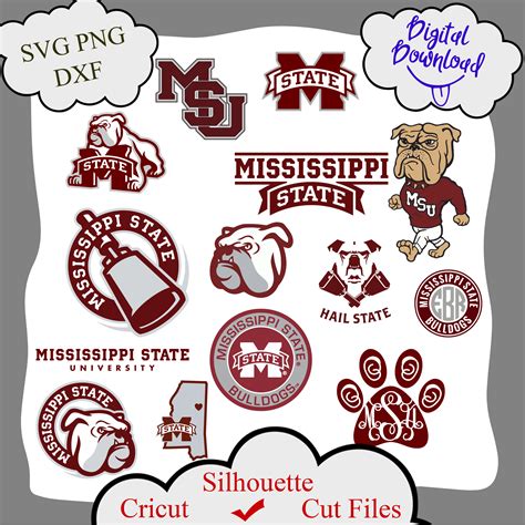 Mississippi State Bulldogs logo bundle digital file, Mississ | Inspire ...