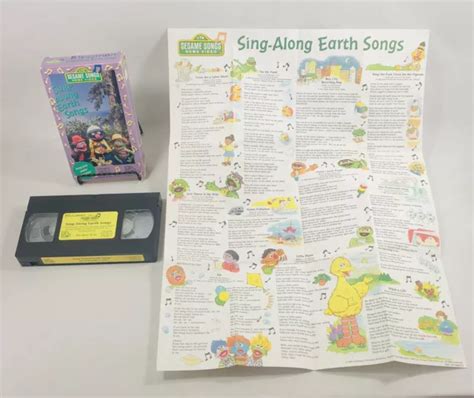 SESAME STREET SING Along Earth Songs VHS w/ Lyrics Poster £13.03 - PicClick UK