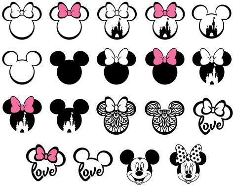 Disney svg Minnie Bow svg Minnie USA flag bow svg Mickey svg Minnie head svg Mickey Minnie svg ...