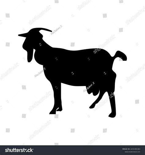 Silhouette Goat Black White Icon 1 Stock Vector (Royalty Free ...