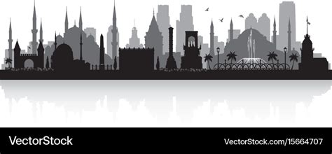 Istanbul turkey city skyline silhouette Royalty Free Vector