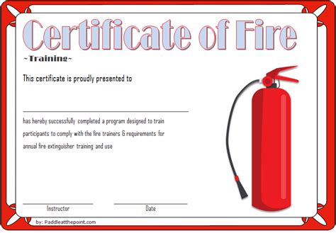 Fire Safety Training Certificate Template Free 3 | Fire in Fire Extinguisher Training ...