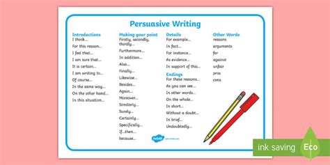 Persuasive Language Word Mat - Teaching Resource - Twinkl